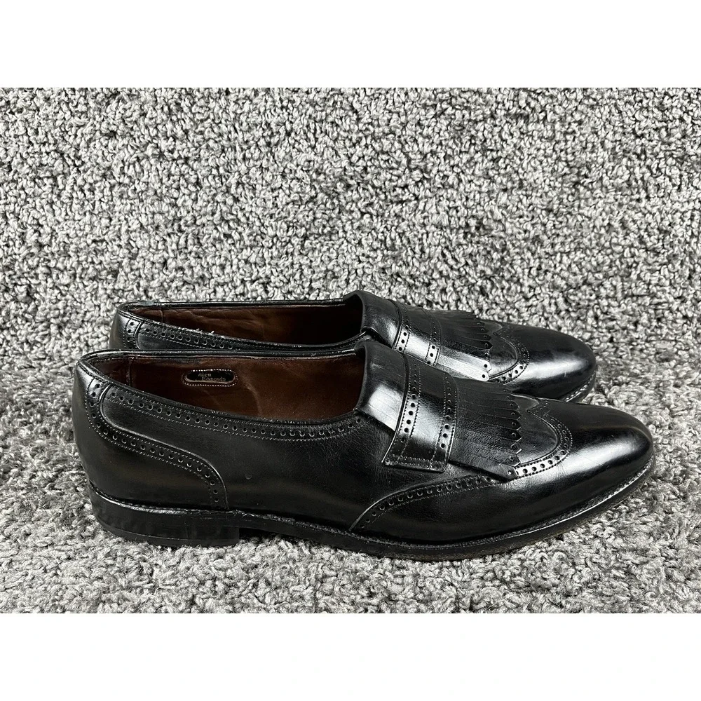 Allen Edmonds Men's 12 B Bridgeton Black Leather Kiltie Oxford Loafer Dress Shoe